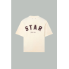 T-Shirt Unisexe Star En Coton Blanc Avec Cristaux Dégradés All-Over Et Imprimé Dans Le Dos - Blanc Vintage - GOLDEN GOOSE