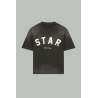 Unisex Star Cotton T-Shirt with All-Over Gradient Crystals and Back Print - Grey/Black - GOLDEN GOOSE
