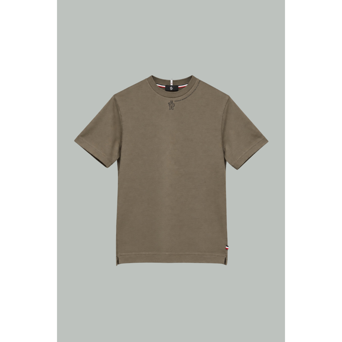 Cotton T-Shirt with Logo - Khaki - MONCLER GRENOBLE