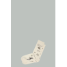 White Ribbed Socks With Scribble Print - White - GOLDEN GOOSE