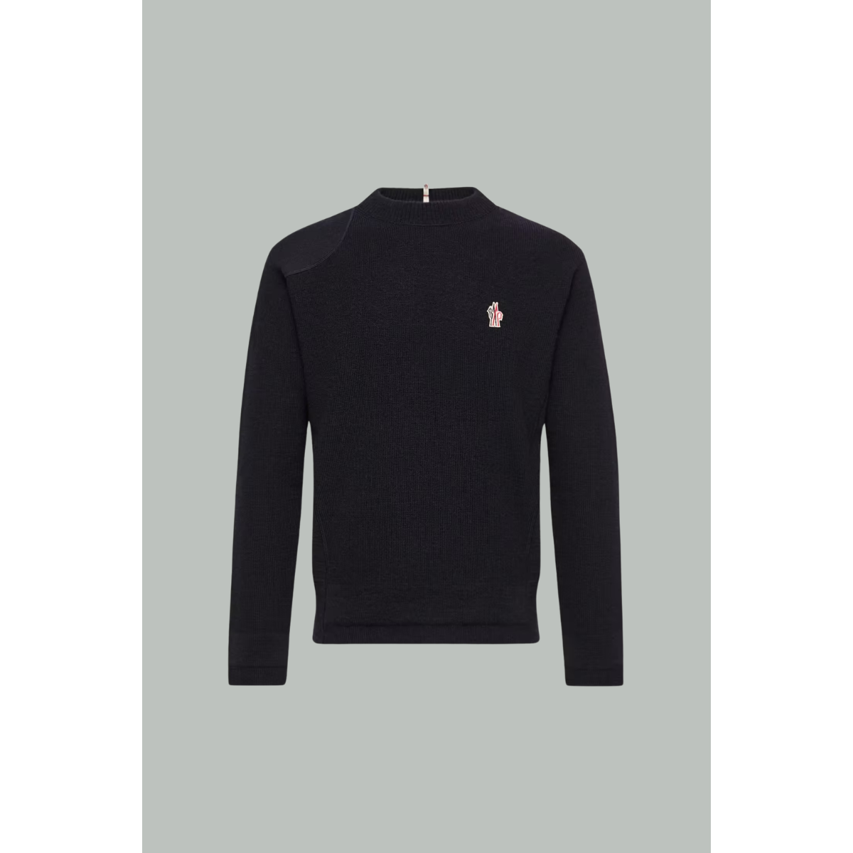 Logo Wool Sweater - Navy - MONCLER GRENOBLE