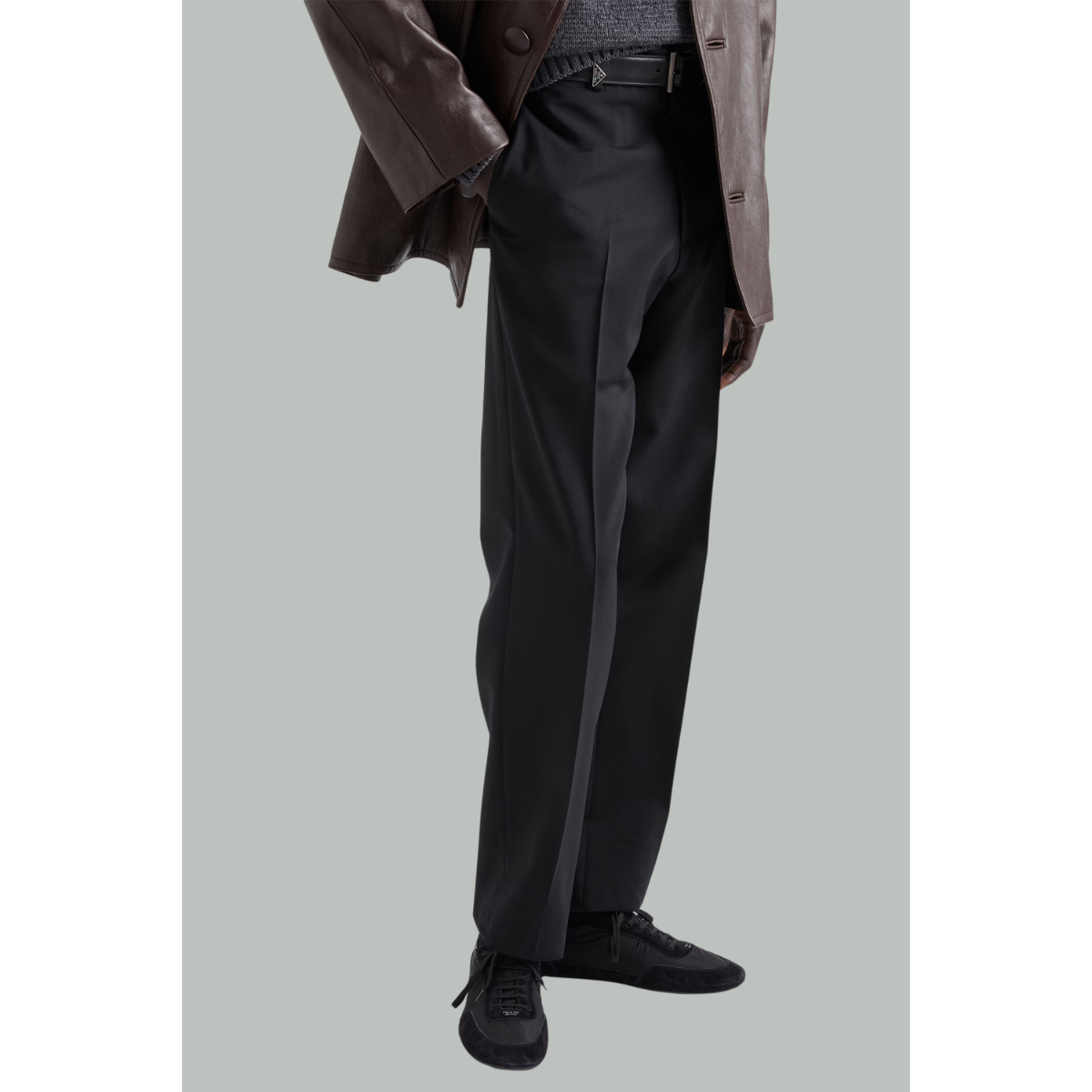 Pantalon En Laine Mohair - Noir - PRADA
