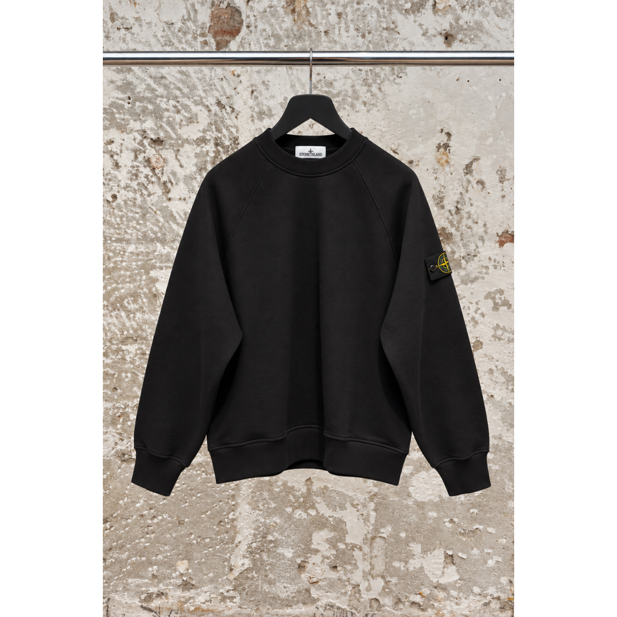 Sweat-Shirt Col Rond En Coton - Noir - STONE ISLAND