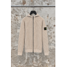 Zip-Up Hoodie with Raglan Sleeves - Beige - STONE ISLAND
