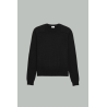 Cotton Knit Crewneck Sweater - Black - SAINT LAURENT