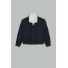 Blouson Cassandre Réversible en Toile de Coton Brossé - Bleu - SAINT LAURENT