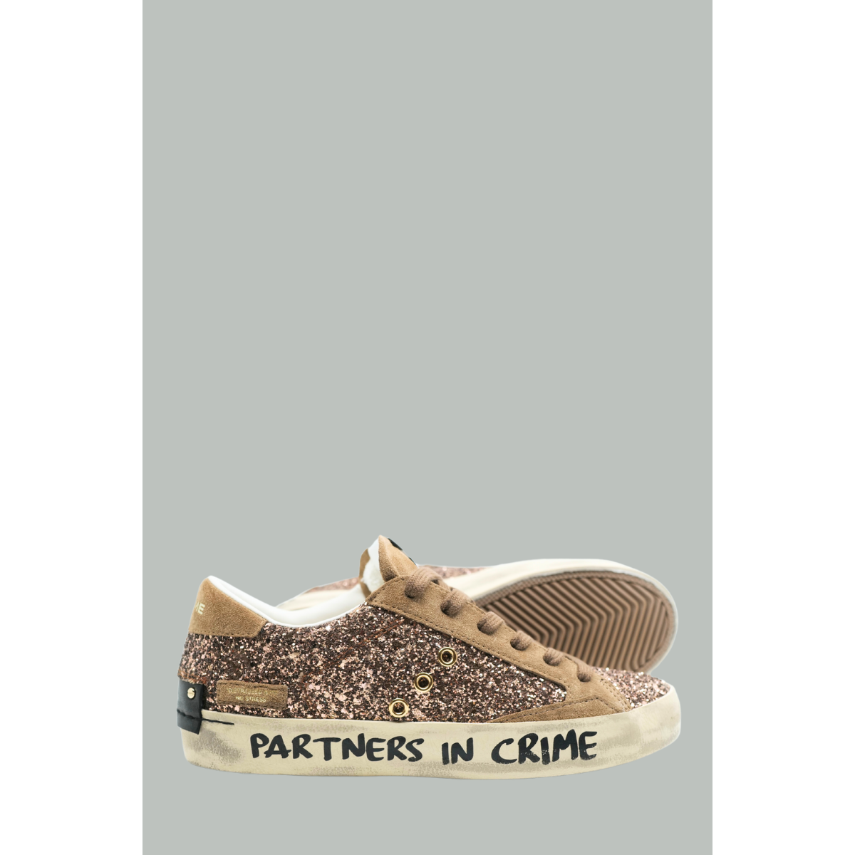 Distressed Camel Tag Sneakers - Women - Camel - CRIME LONDON