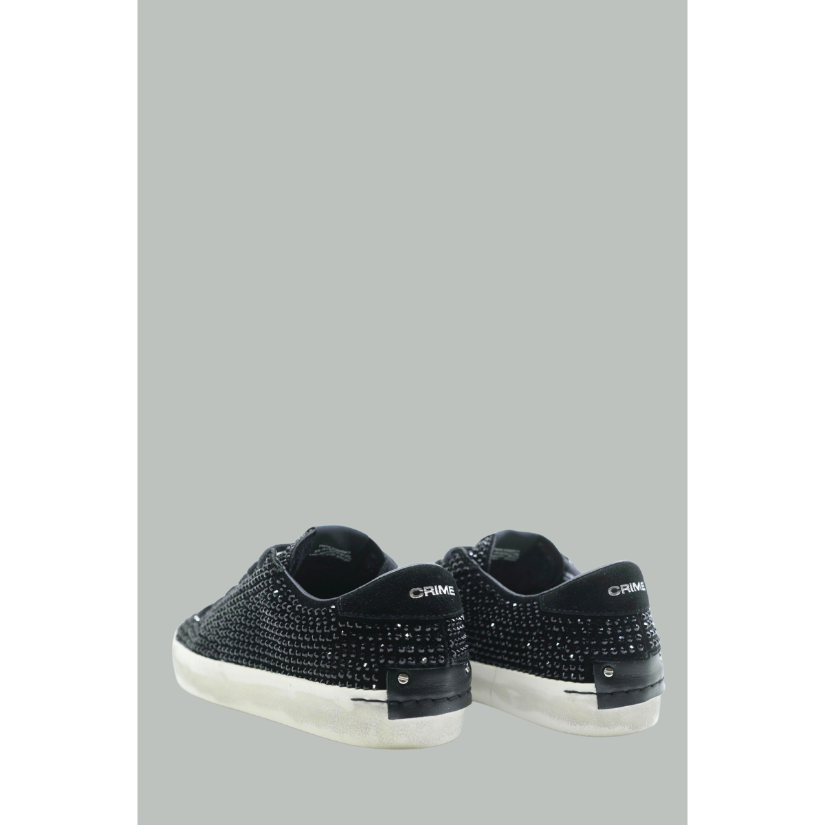 Distressed Rhinestone Sneakers - Women - Black - CRIME LONDON
