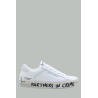Distressed Tag Sneakers - Women - White - CRIME LONDON