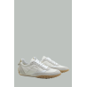 Lace-Up Sneakers in Smooth Leather and Suede - White/Beige - TOD'S