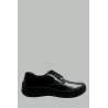 Brushed Leather Lace-Up Shoes - Black - PRADA