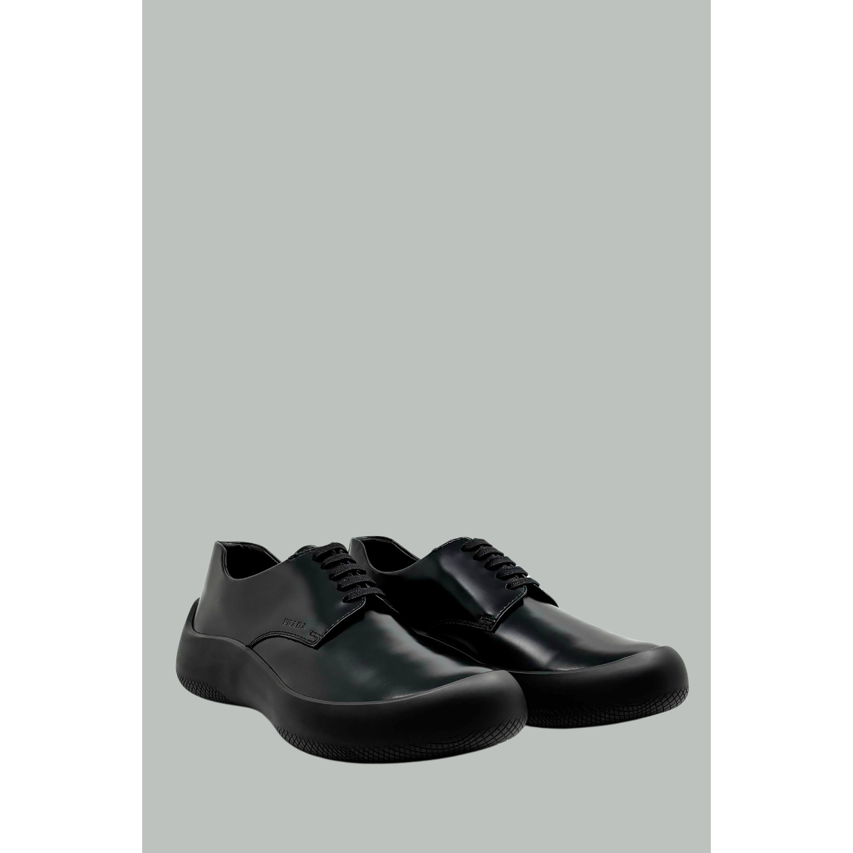 Brushed Leather Lace-Up Shoes - Black - PRADA