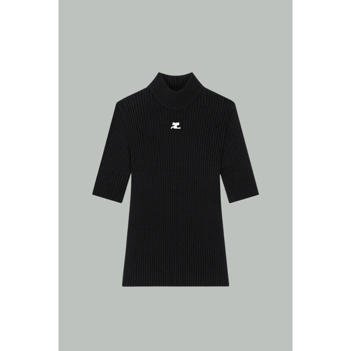 Pull Réédition Manches Courtes - Noir - COURRÈGES FEMME