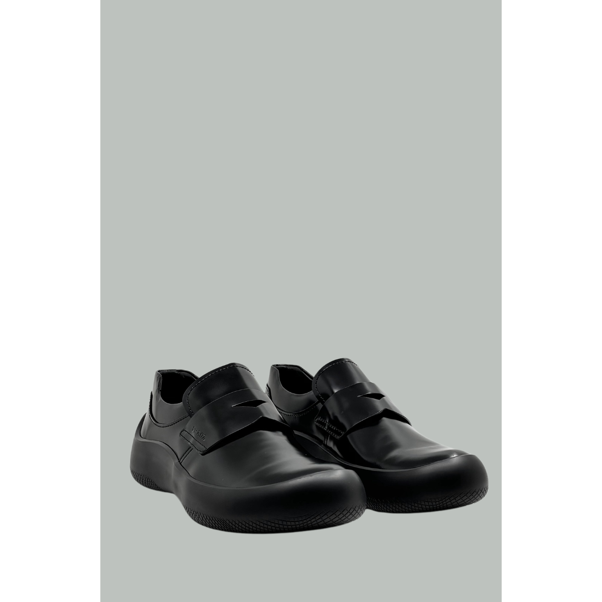 Mocassins En Cuir Brossé - Noir - PRADA