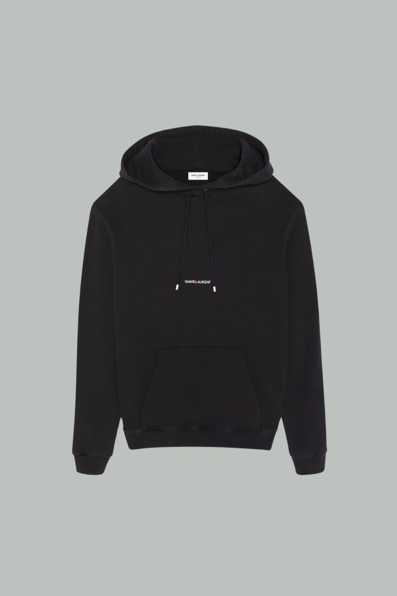 追跡あり★Saint Laurent★RIVE GAUCHE HOODIE ロゴフーディ Saint Laurent Rive Gauche Hoodie Black Men's - US