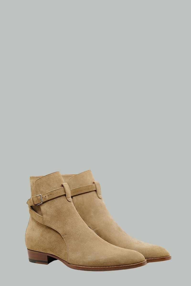 【SAINT LAURENT PARIS】Suede jodhpur boots Wyatt Jodhpur Boots in Sweden - Beige - SAINT LAURENT