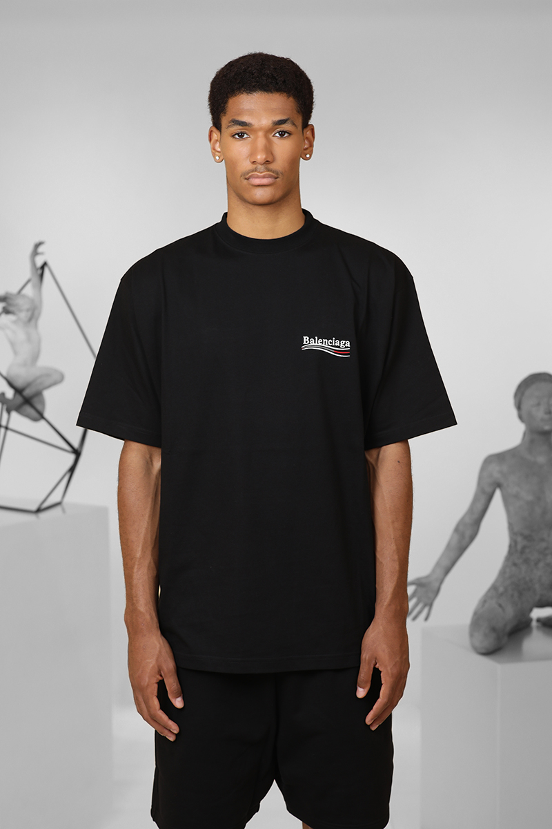 送料込+BALENCIAGA+Overlayer Political Campaign Tシャツ Balenciaga Political Campaign T-Shirt Large Fit | Saks Fifth