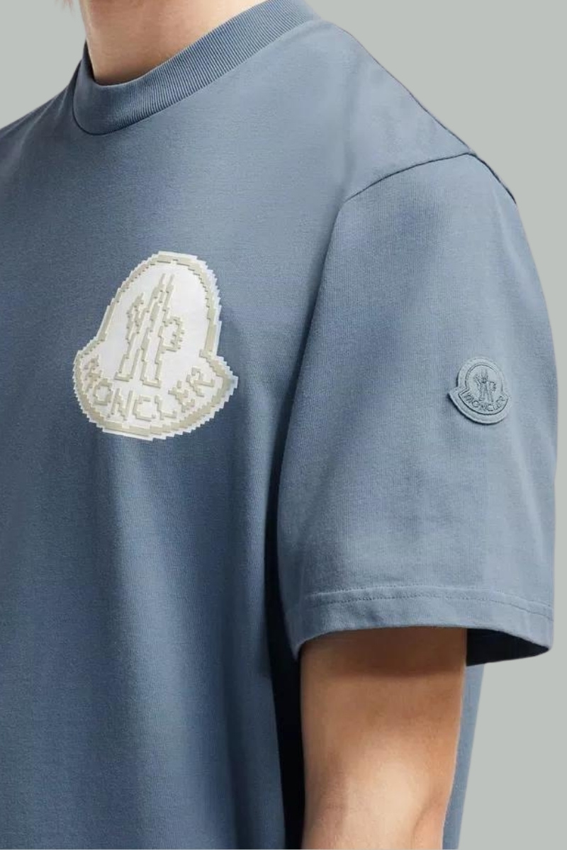 MONCLER ピクセルロゴ Tシャツ 24SS ブラック M MONCLER ピクセルロゴ